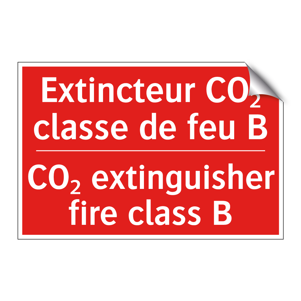 Extincteur CO₂ classe de feu B - CO₂ extinguisher fire class B