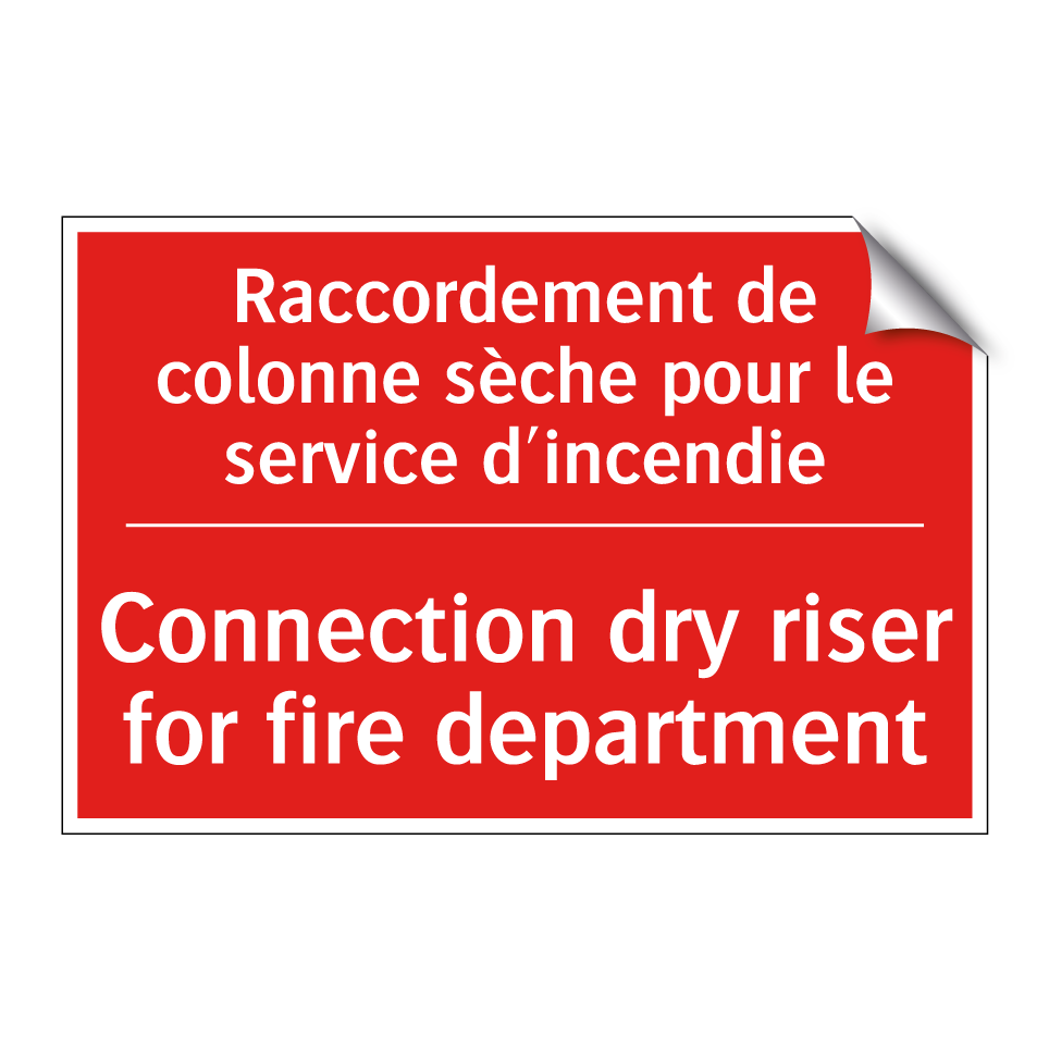 Raccordement de colonne sèche /.../ - Connection dry riser for fire /.../