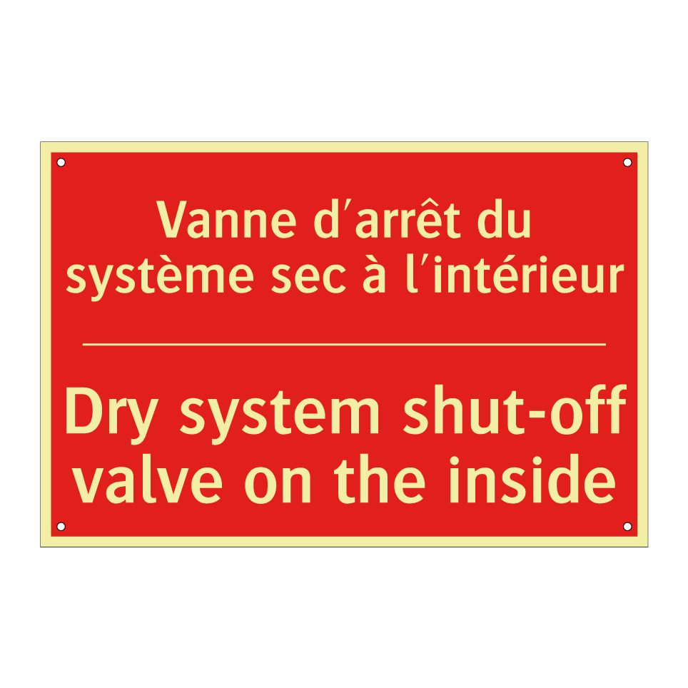 Vanne d'arrêt du système sec à /.../ - Dry system shut-off valve on the /.../