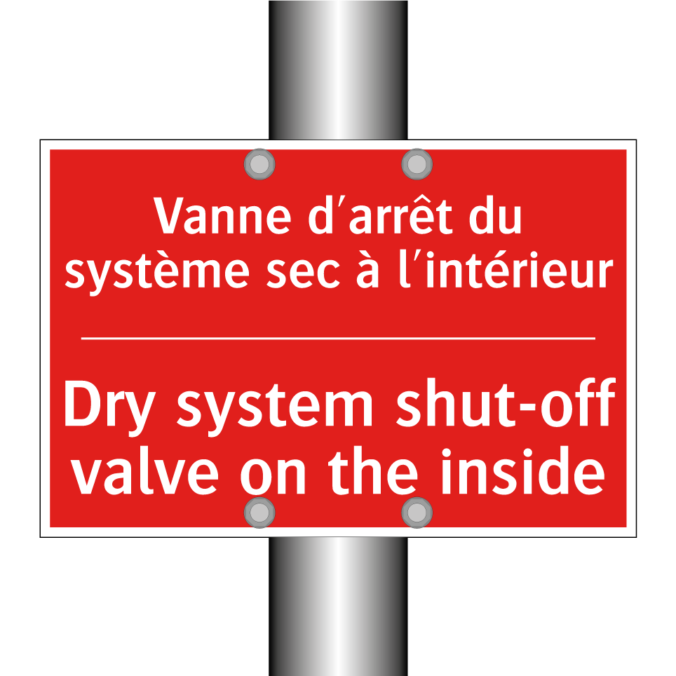 Vanne d'arrêt du système sec à /.../ - Dry system shut-off valve on the /.../