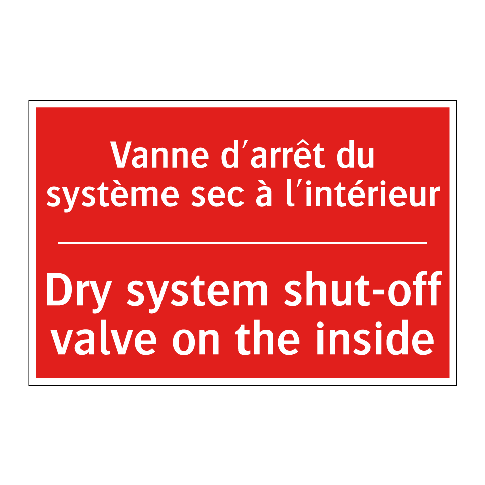 Vanne d'arrêt du système sec à /.../ - Dry system shut-off valve on the /.../