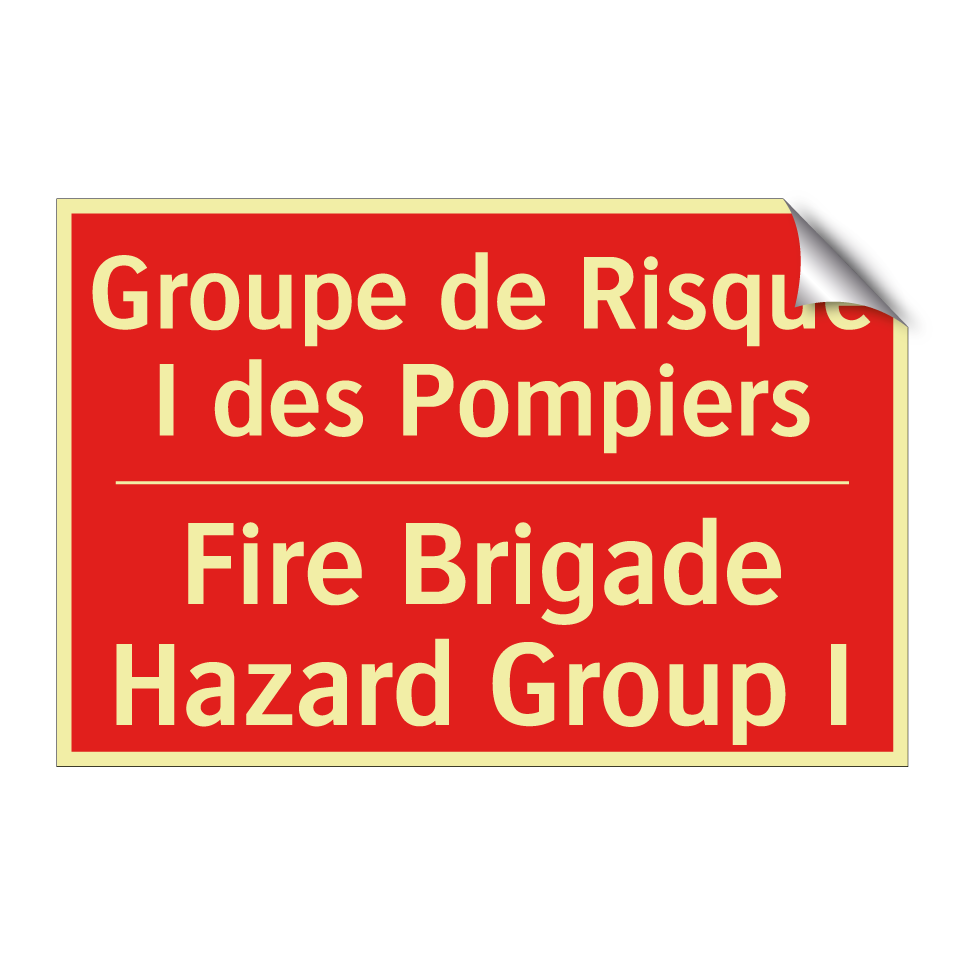 Groupe de Risque I des Pompiers /.../ - Fire Brigade Hazard Group I