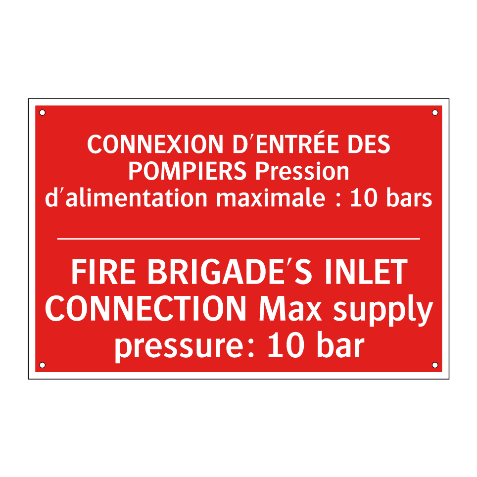 CONNEXION D'ENTRÉE DES POMPIERS /.../ - FIRE BRIGADE'S INLET CONNECTION /.../