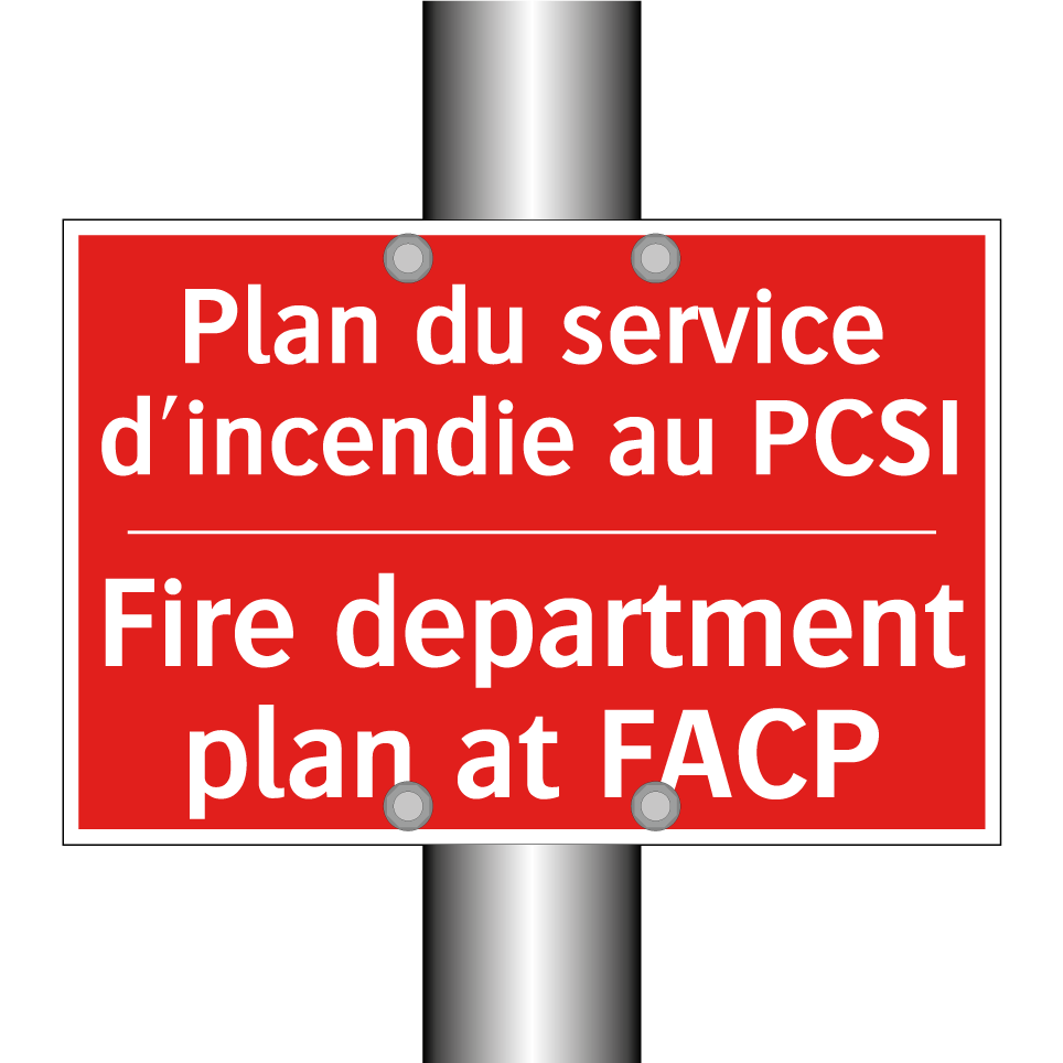 Plan du service d'incendie au /.../ - Fire department plan at FACP