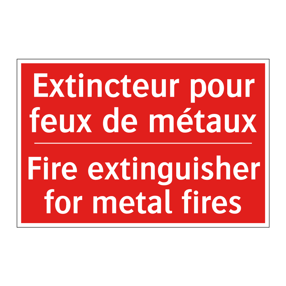 Extincteur pour feux de métaux - Fire extinguisher for metal fires /.../