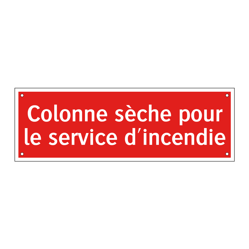 Colonne sèche pour le service d'incendie