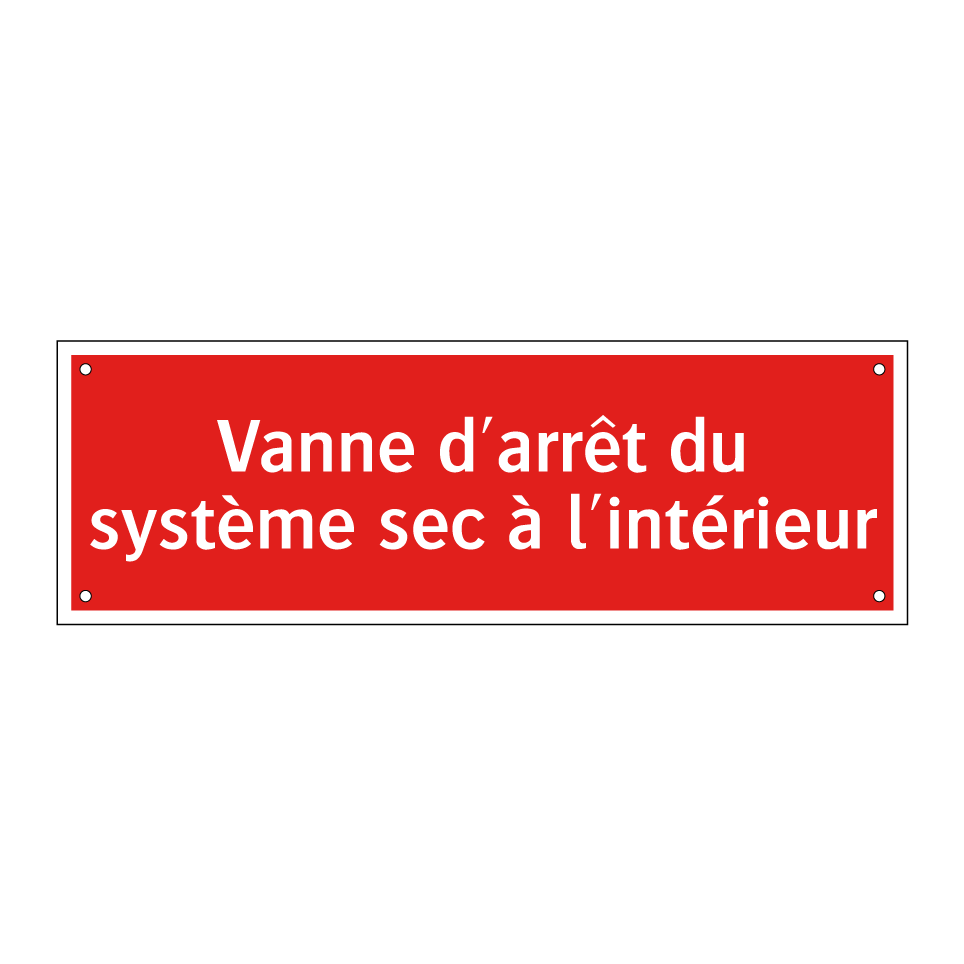 Vanne d'arrêt du système sec à l'intérieur