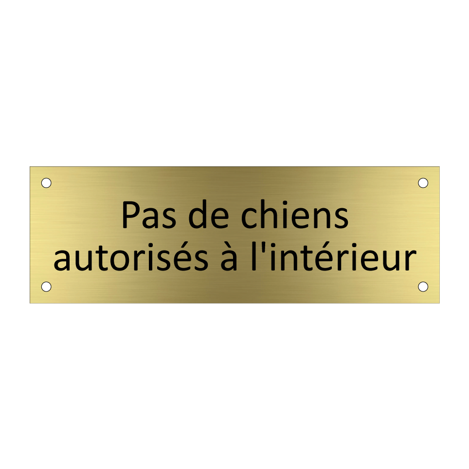 Pas de chiens autorisés à l'intérieur
