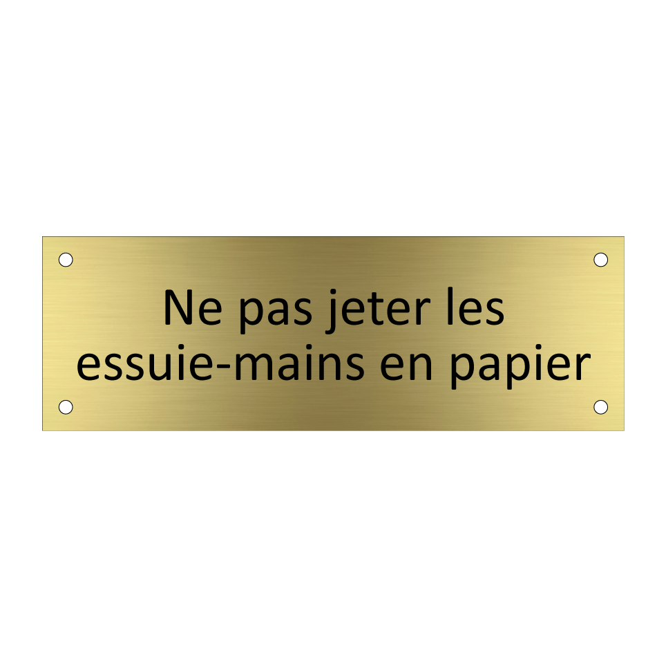 Ne pas jeter les essuie-mains en papier