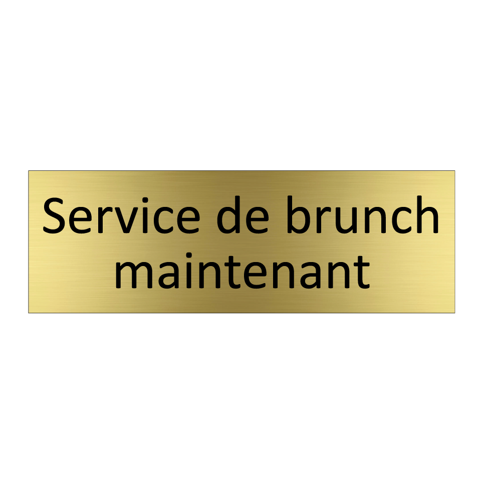 Service de brunch maintenant