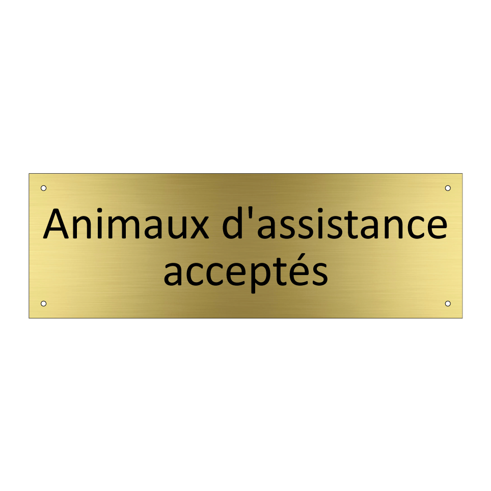 Animaux d'assistance acceptés