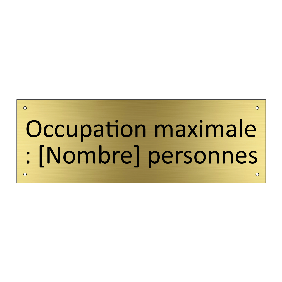 Occupation maximale : [Nombre] personnes