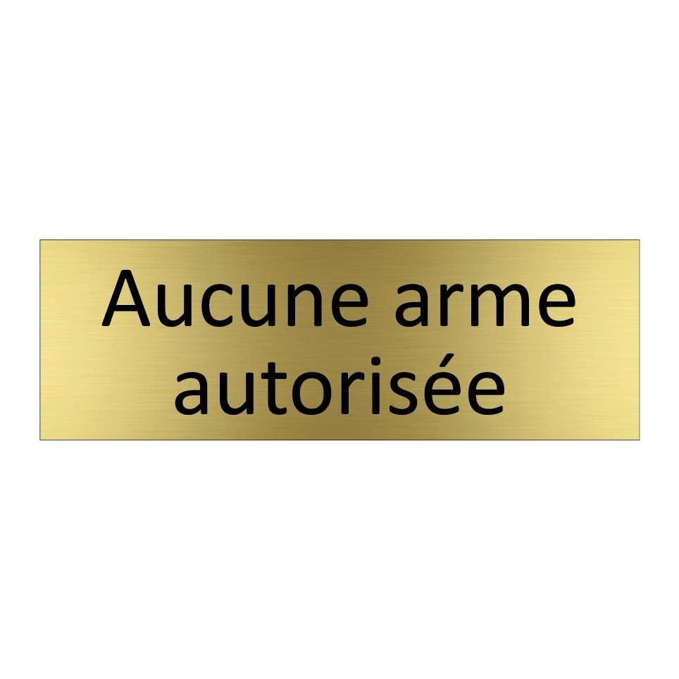 Aucune arme autorisée