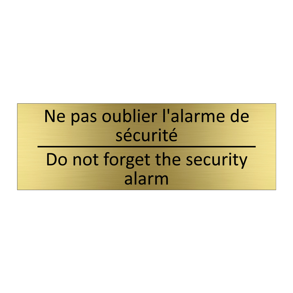 Ne pas oublier l'alarme de sécurité /.../ - Do not forget the security alarm /.../