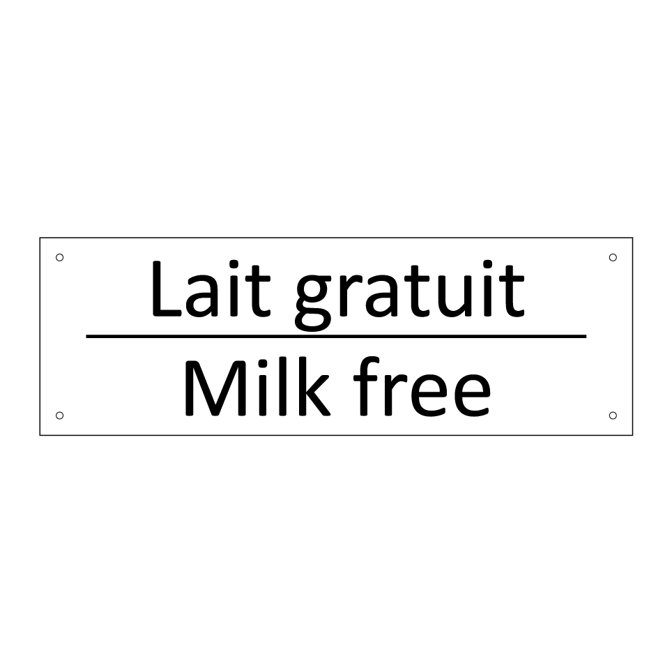 Lait gratuit - Milk free