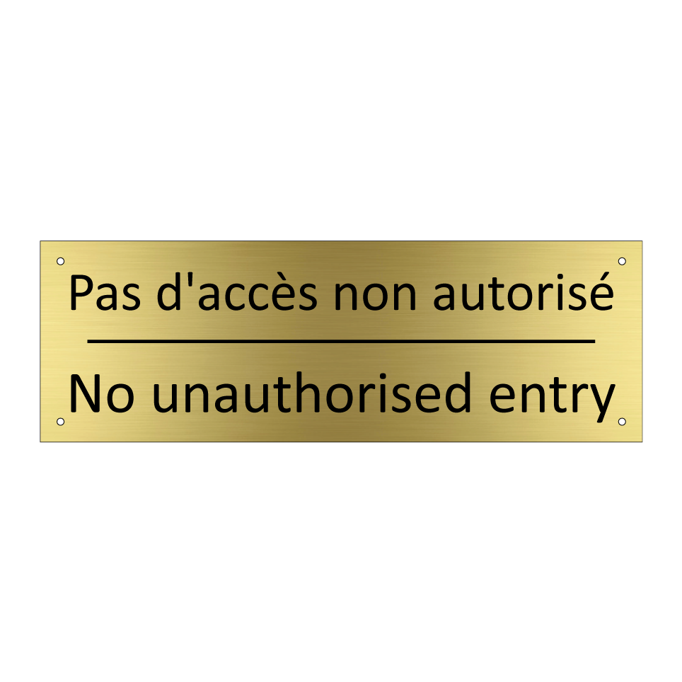 Pas d'accès non autorisé - No unauthorised entry