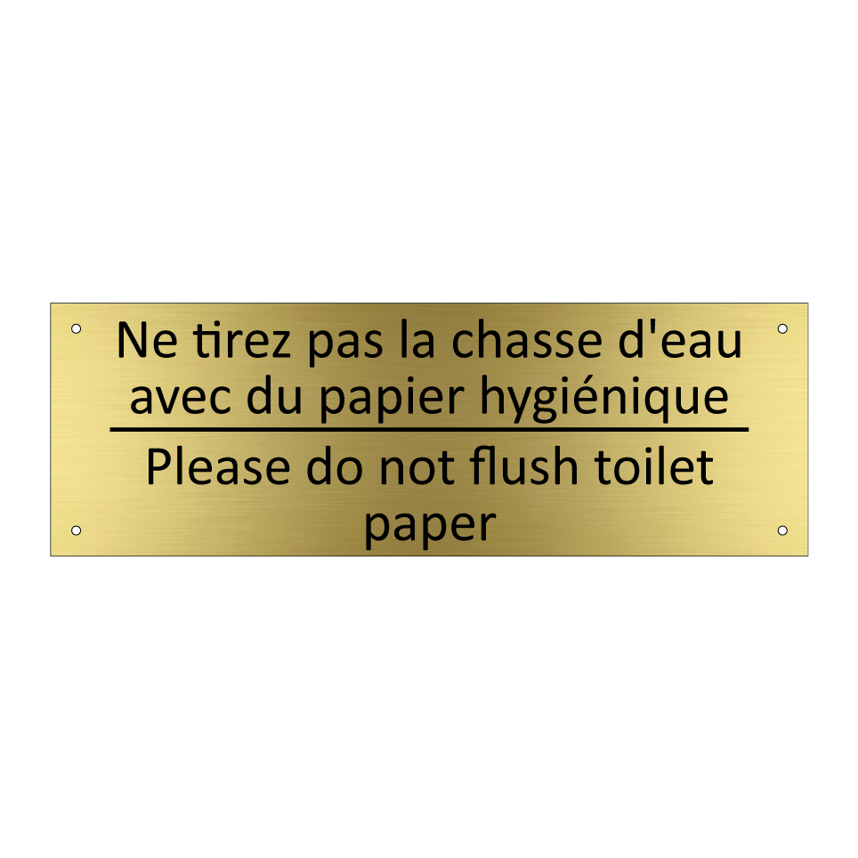 Ne tirez pas la chasse d'eau avec  /.../ - Please do not flush toilet paper /.../