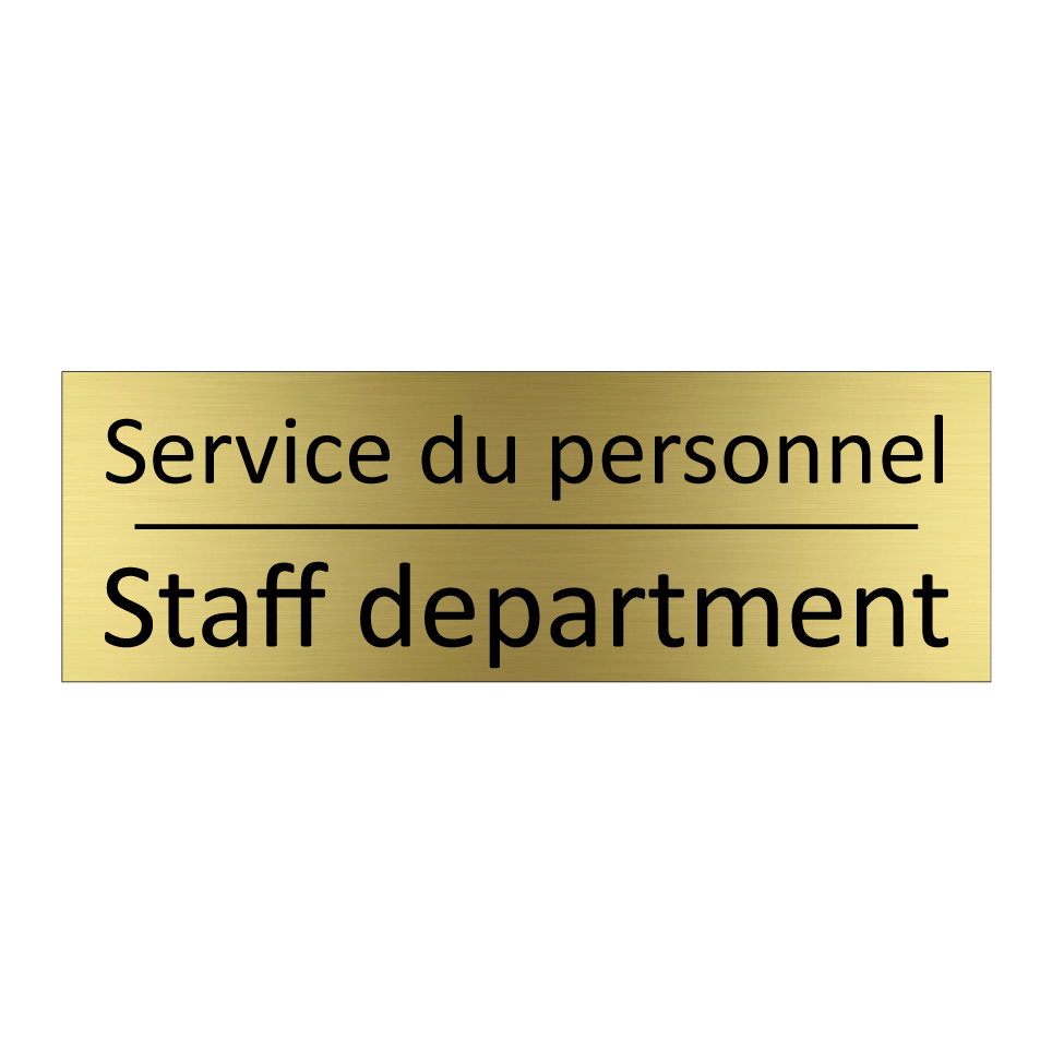 Service du personnel - Staff department