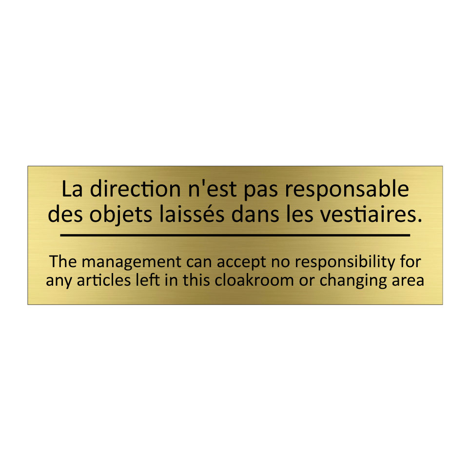 La direction n'est pas responsable  /.../ - The management can accept no responsibility  /.../