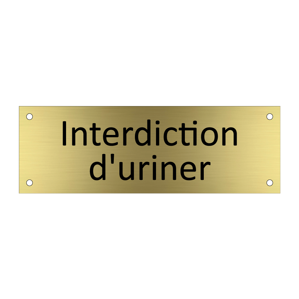 Interdiction d'uriner