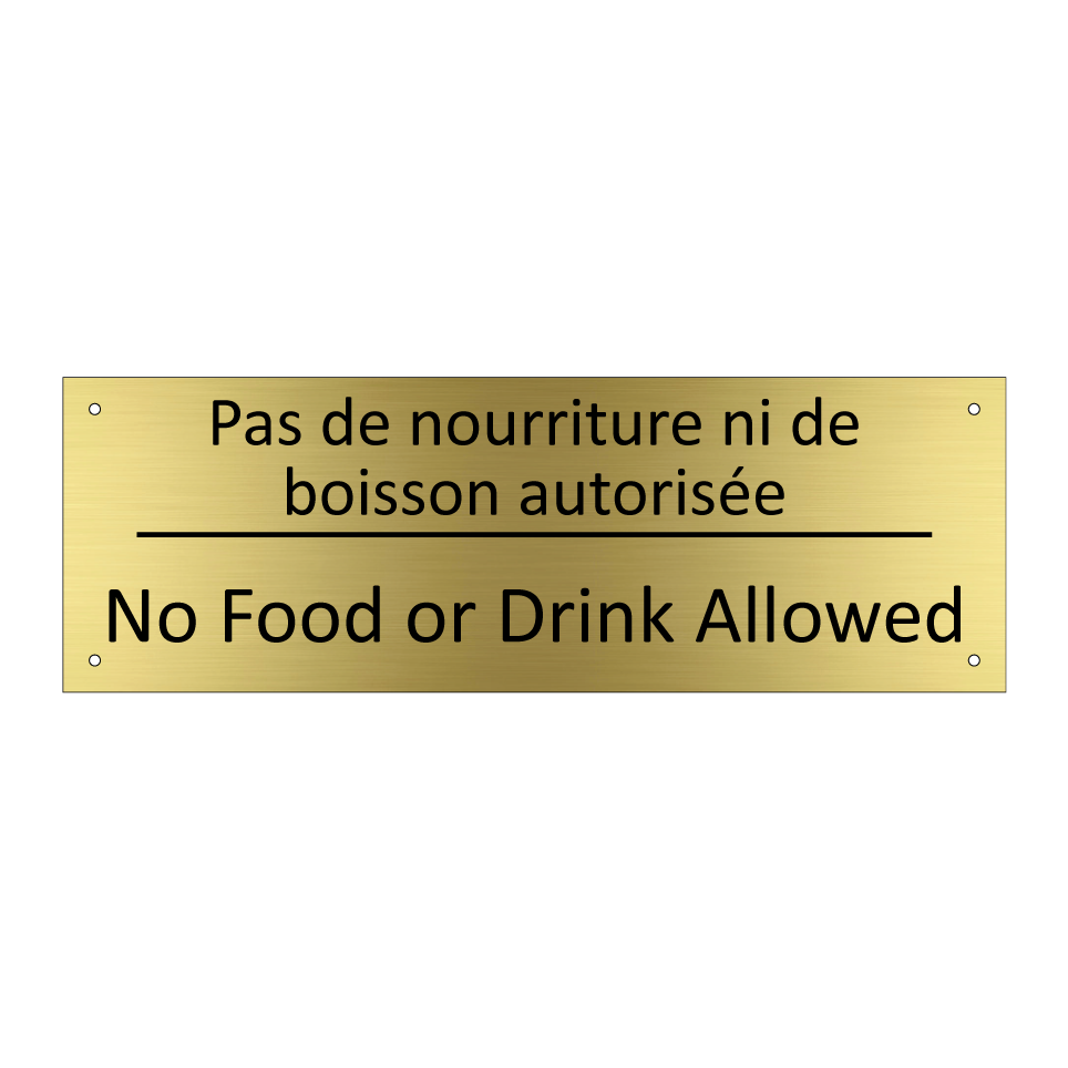 Pas de nourriture ni de boisson  /.../ - No Food or Drink Allowed