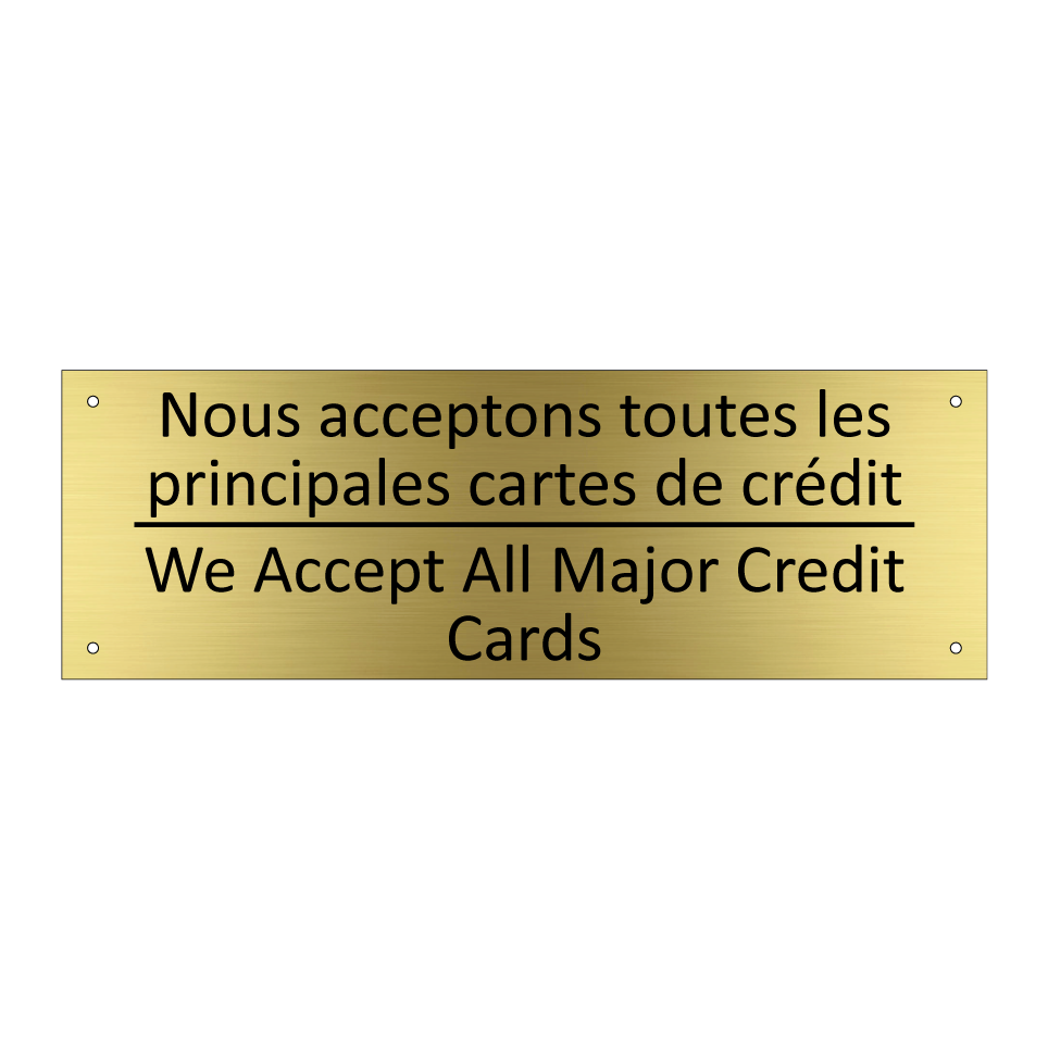 Nous acceptons toutes les principales  /.../ - We Accept All Major Credit Cards /.../