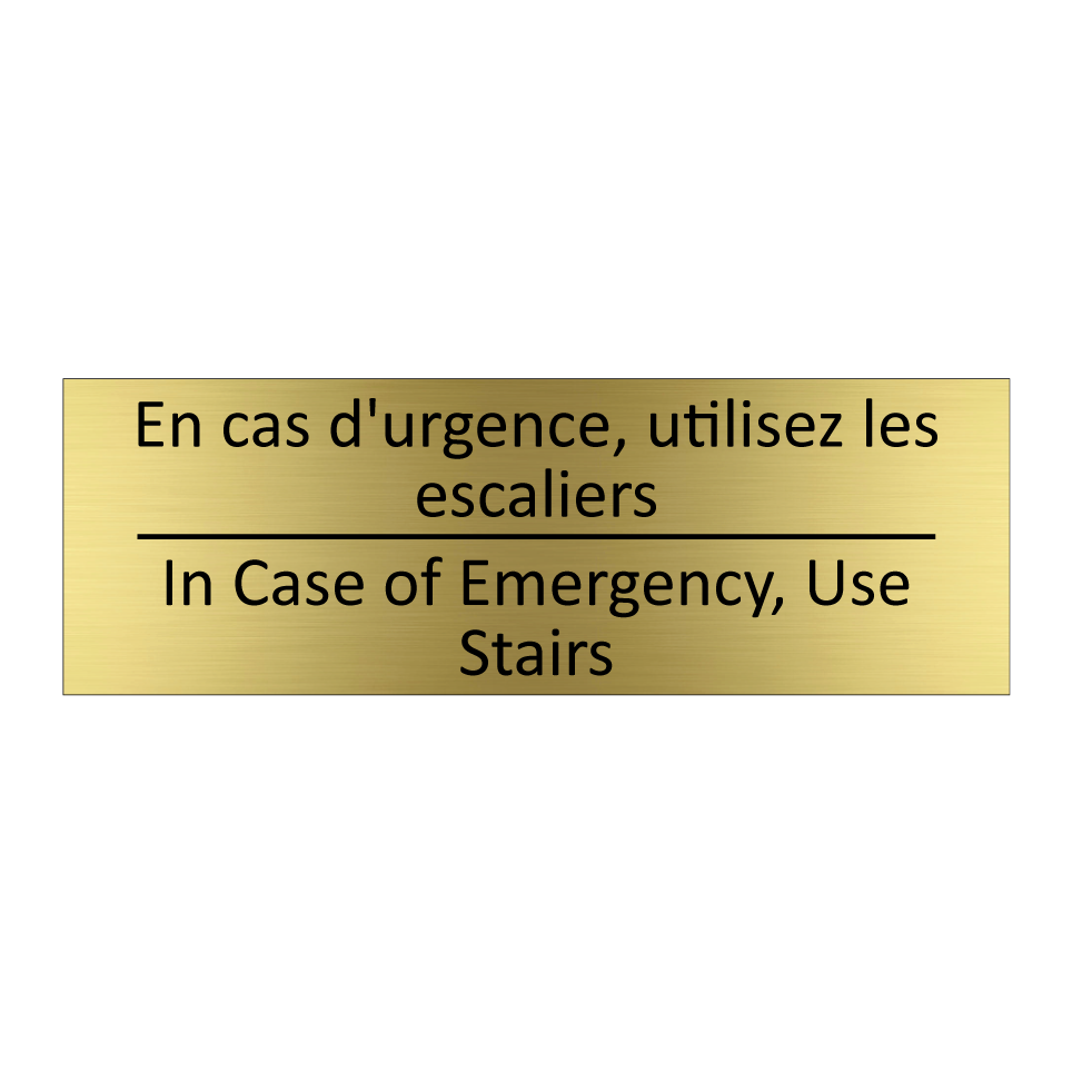 En cas d'urgence, utilisez les  /.../ - In Case of Emergency, Use Stairs /.../