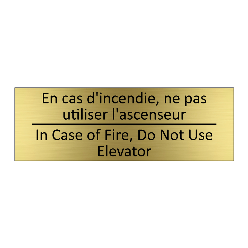 En cas d'incendie, ne pas utiliser  /.../ - In Case of Fire, Do Not Use Elevator /.../
