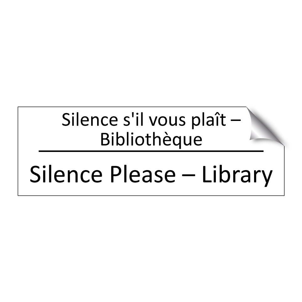 Silence s'il vous plaît – Bibliothèque /.../ - Silence Please – Library