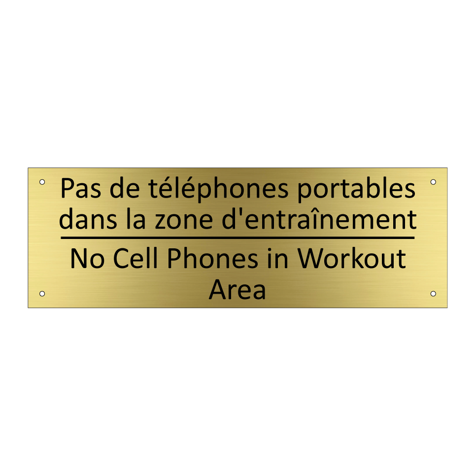 Pas de téléphones portables dans  /.../ - No Cell Phones in Workout Area
