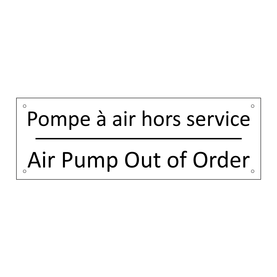 Pompe à air hors service - Air Pump Out of Order