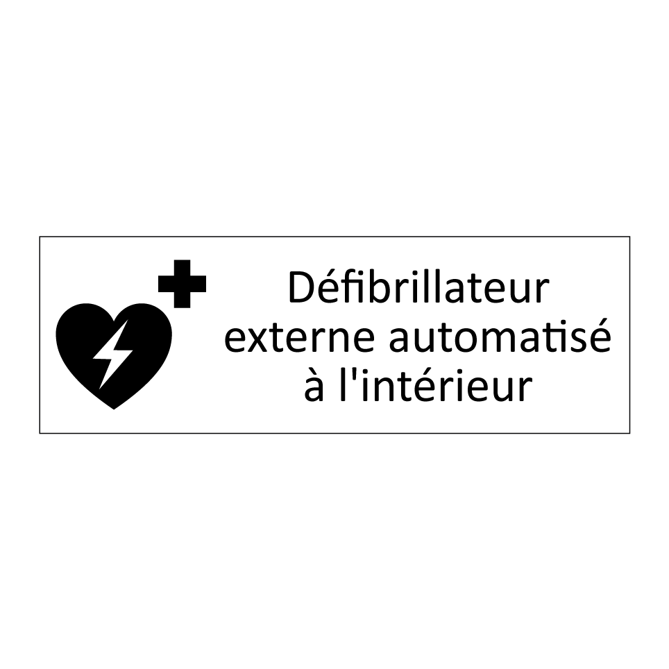 Défibrillateur externe automatisé à l'intérieur