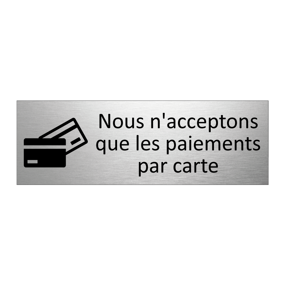 Nous n'acceptons que les paiements par carte