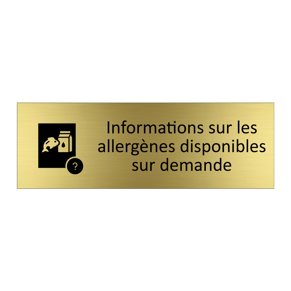 Informations sur les allergènes disponibles sur demande