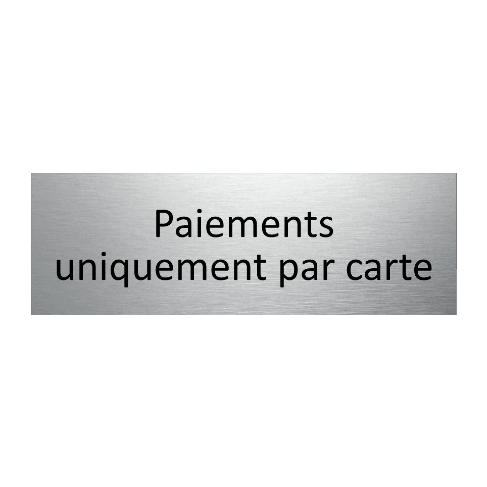 Paiements uniquement par carte