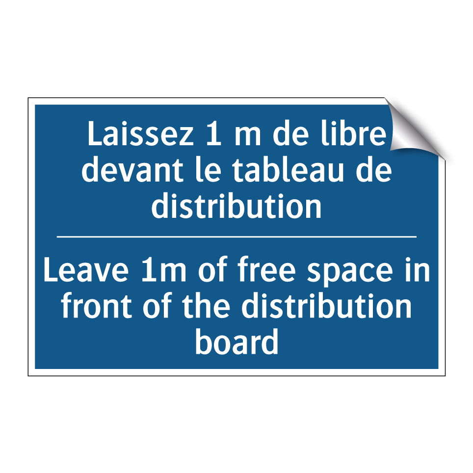 Laissez 1 m de libre devant le  /.../ - Leave 1m of free space in front  /.../