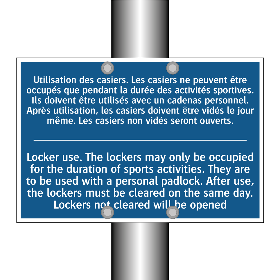 Utilisation des casiers. Les casiers  /.../ - Locker use. The lockers may only  /.../