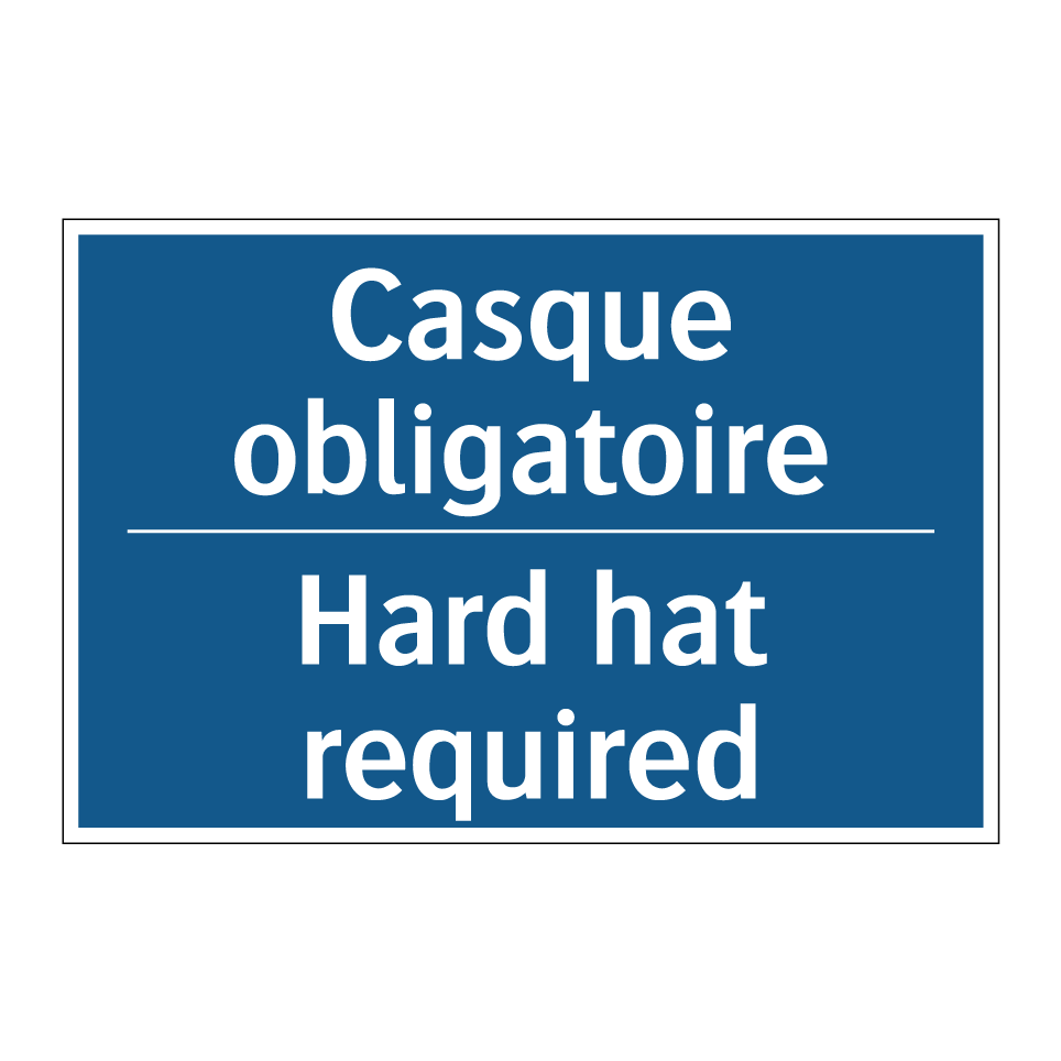 Casque obligatoire - Hard hat required