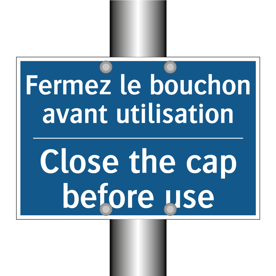 Fermez le bouchon avant utilisation /.../ - Close the cap before use