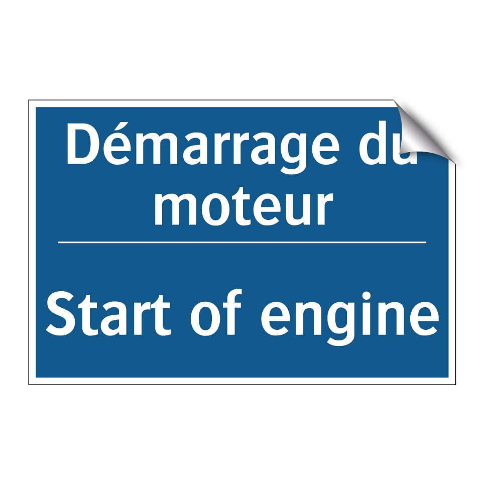 Démarrage du moteur - Start of engine