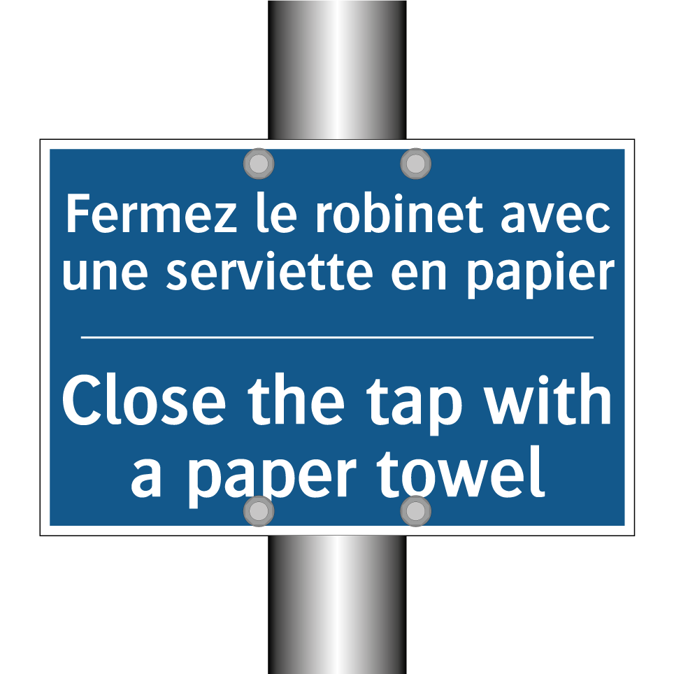 Fermez le robinet avec une serviette  /.../ - Close the tap with a paper towel /.../