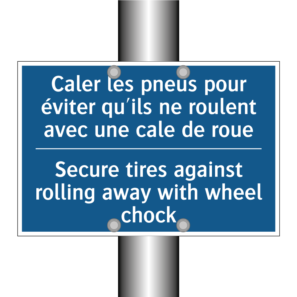 Caler les pneus pour éviter qu'ils  /.../ - Secure tires against rolling away  /.../