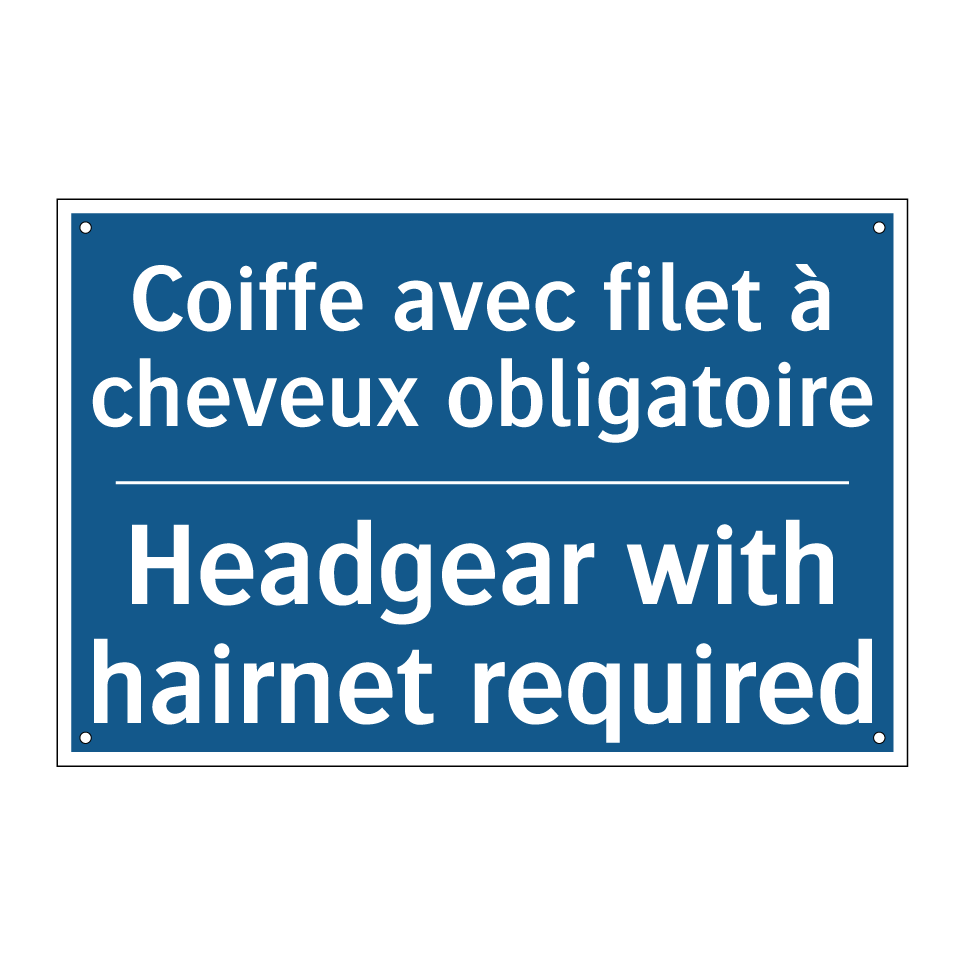 Coiffe avec filet à cheveux obligatoire /.../ - Headgear with hairnet required