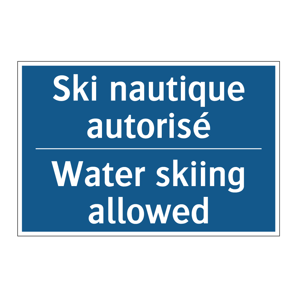 Ski nautique autorisé - Water skiing allowed