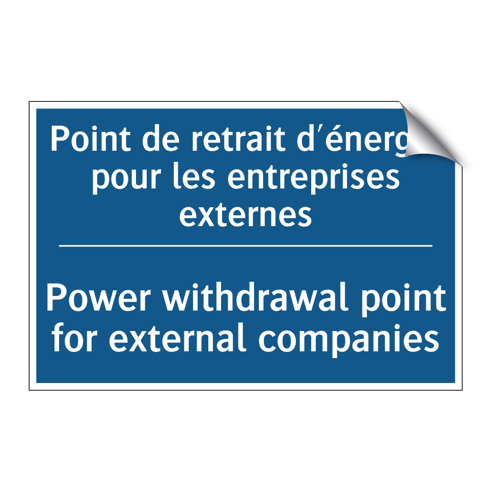 Point de retrait d'énergie pour  /.../ - Power withdrawal point for external  /.../