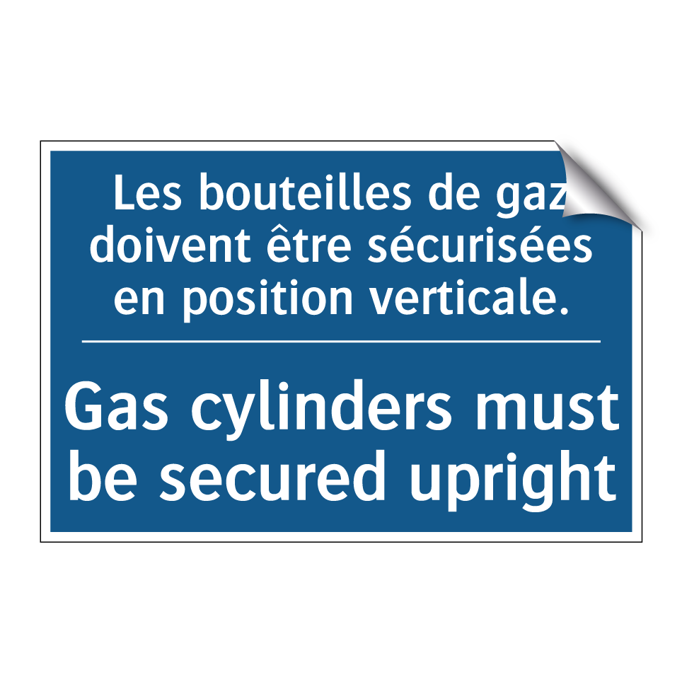 Les bouteilles de gaz doivent  /.../ - Gas cylinders must be secured  /.../