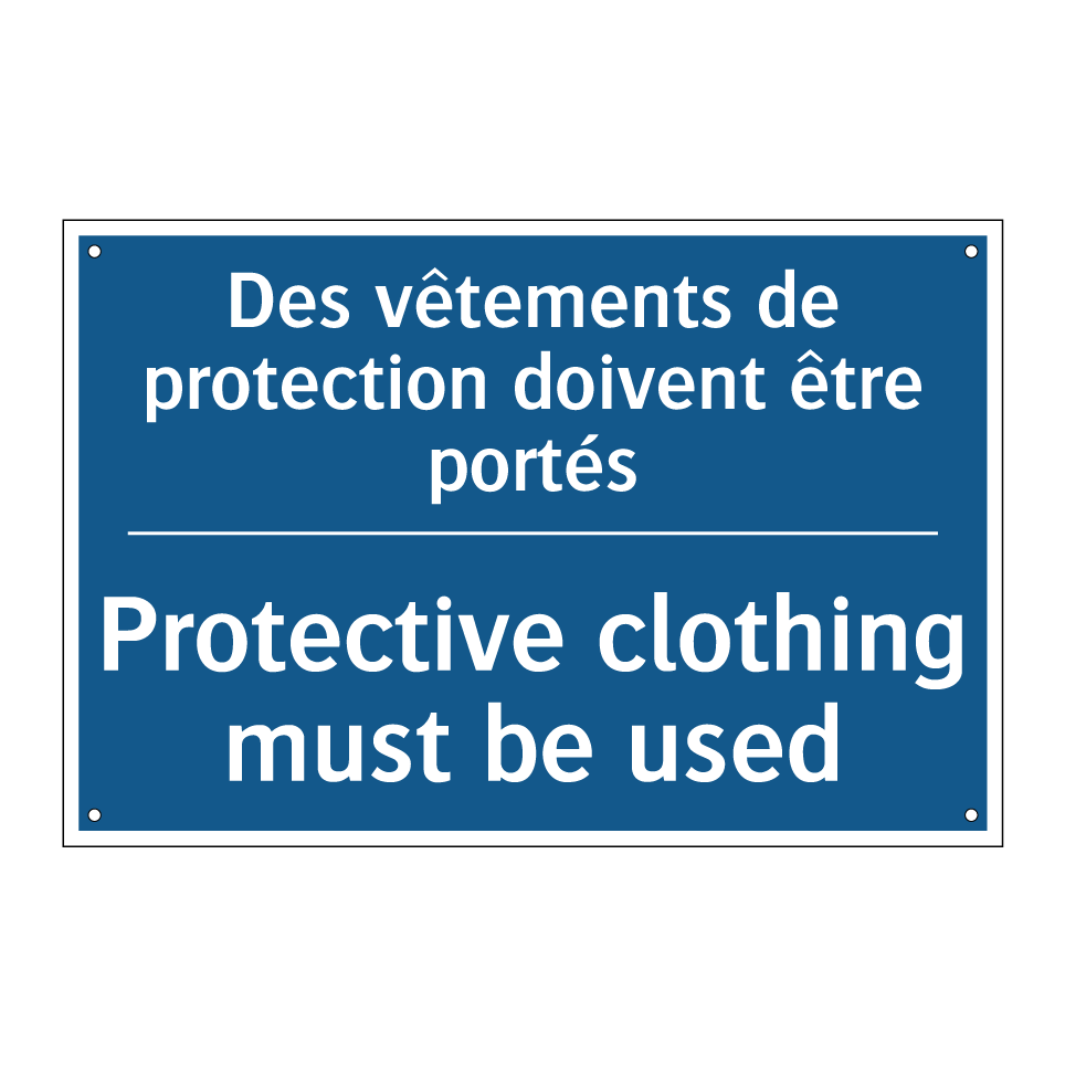 Des vêtements de protection doivent  /.../ - Protective clothing must be used /.../