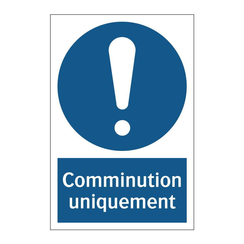 Comminution uniquement
