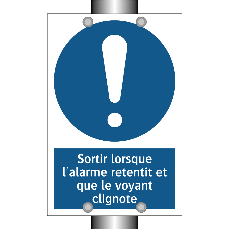 Sortir lorsque l'alarme retentit et que le voyant clignote