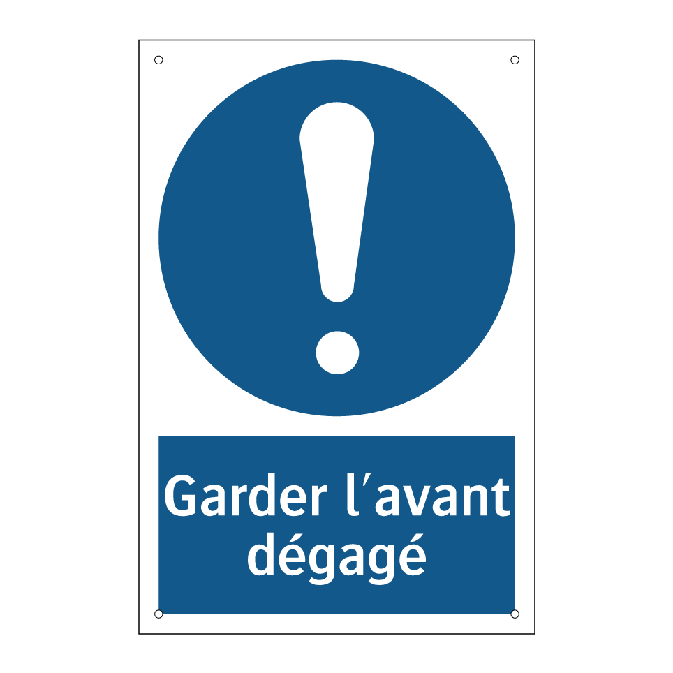 Garder l'avant dégagé